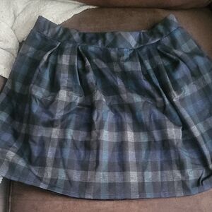 Plaid Blue and Black Women's Skirt
